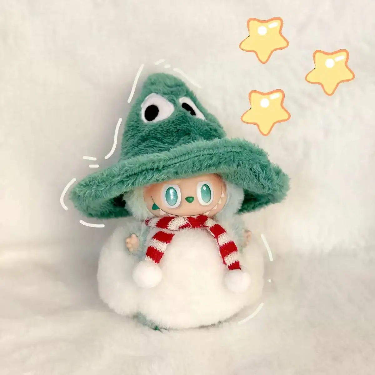 مجموعة ملابس على شكل حيوانات كرتونية صغيرة لطيفة من القطيفة كهدية للملابس المزخرفة من Labubu