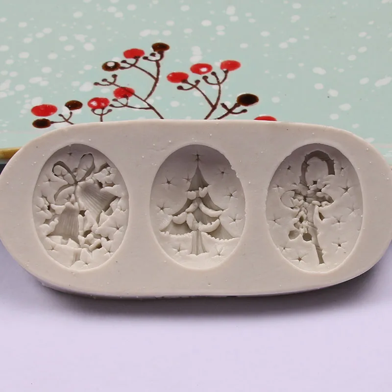 Christmas Silicone Mold Xmas Cake Decorating Tools Snowflake Christmas Tree Elk Fondant Chocolate Cupcake Candy Baking Mould