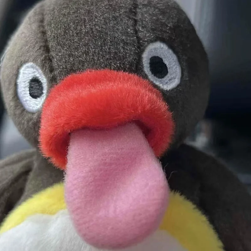 15cm Funny Tongue-Out Pingu Penguin Plush, Cute Soft Stuffed Animal Toy, Creative Prank Gift for Kids Adults Fans