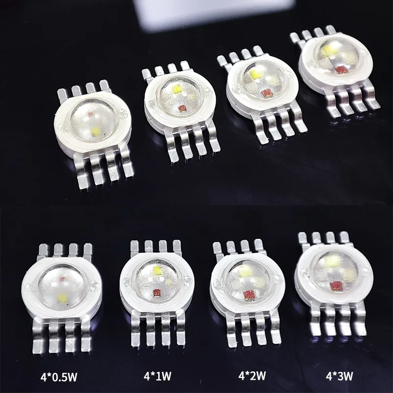 10pc 4W ad alta potenza a colori simulati Lumen RGBW perline lampada 8W Ultra luminoso 8 pin quattro in uno sette colori LED