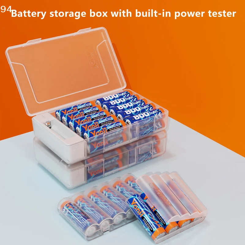 The Battery Storage Box Can Detect The Remaining Power; It Has A Large Capacity And Is Suitable For Storing AA And AAA Batteries