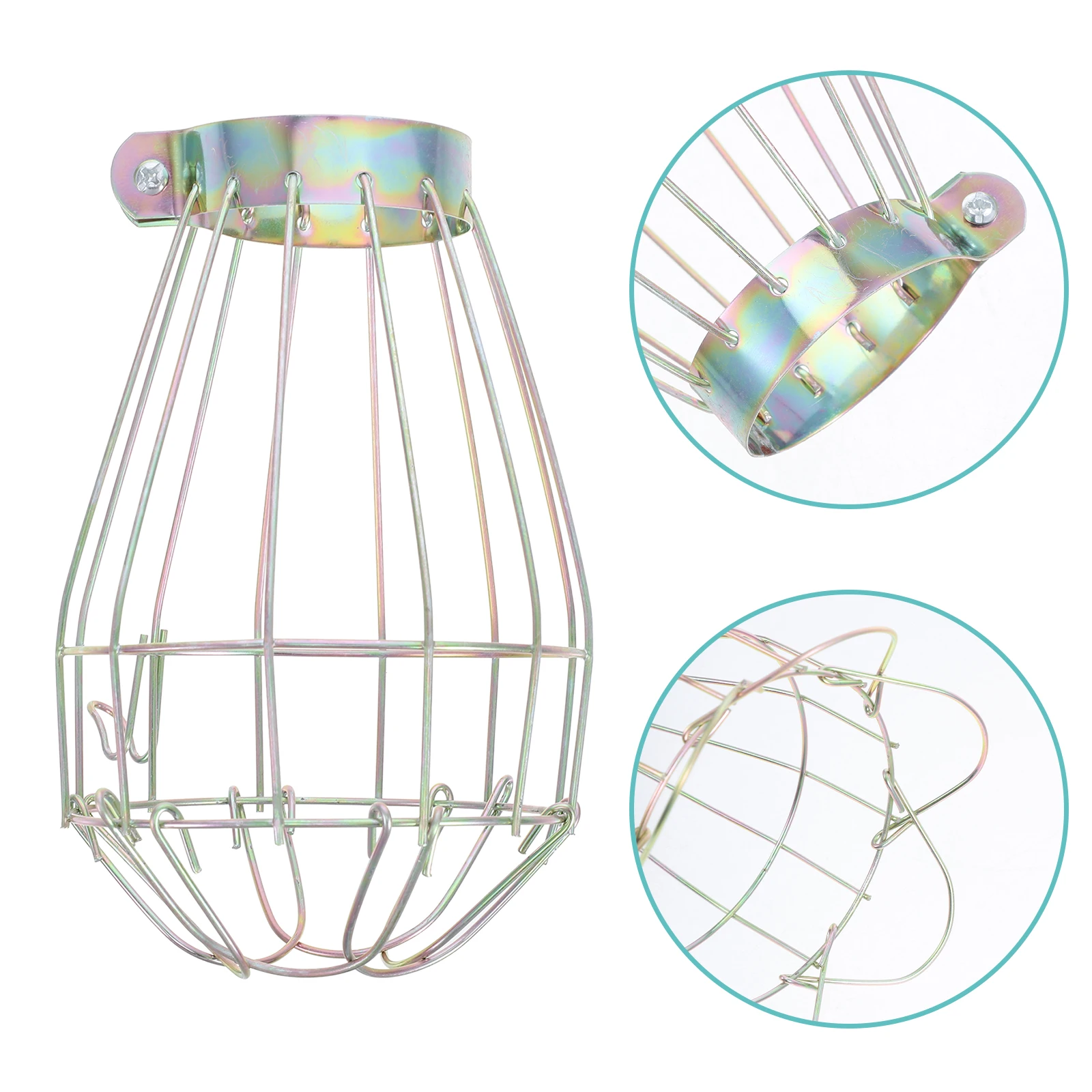 

5pcs Metal Lampshade Guard Iron Wire Bulb Cage Industrial Light Bulb Cover Sturdy Ceiling Lamp Protector Diy Frame