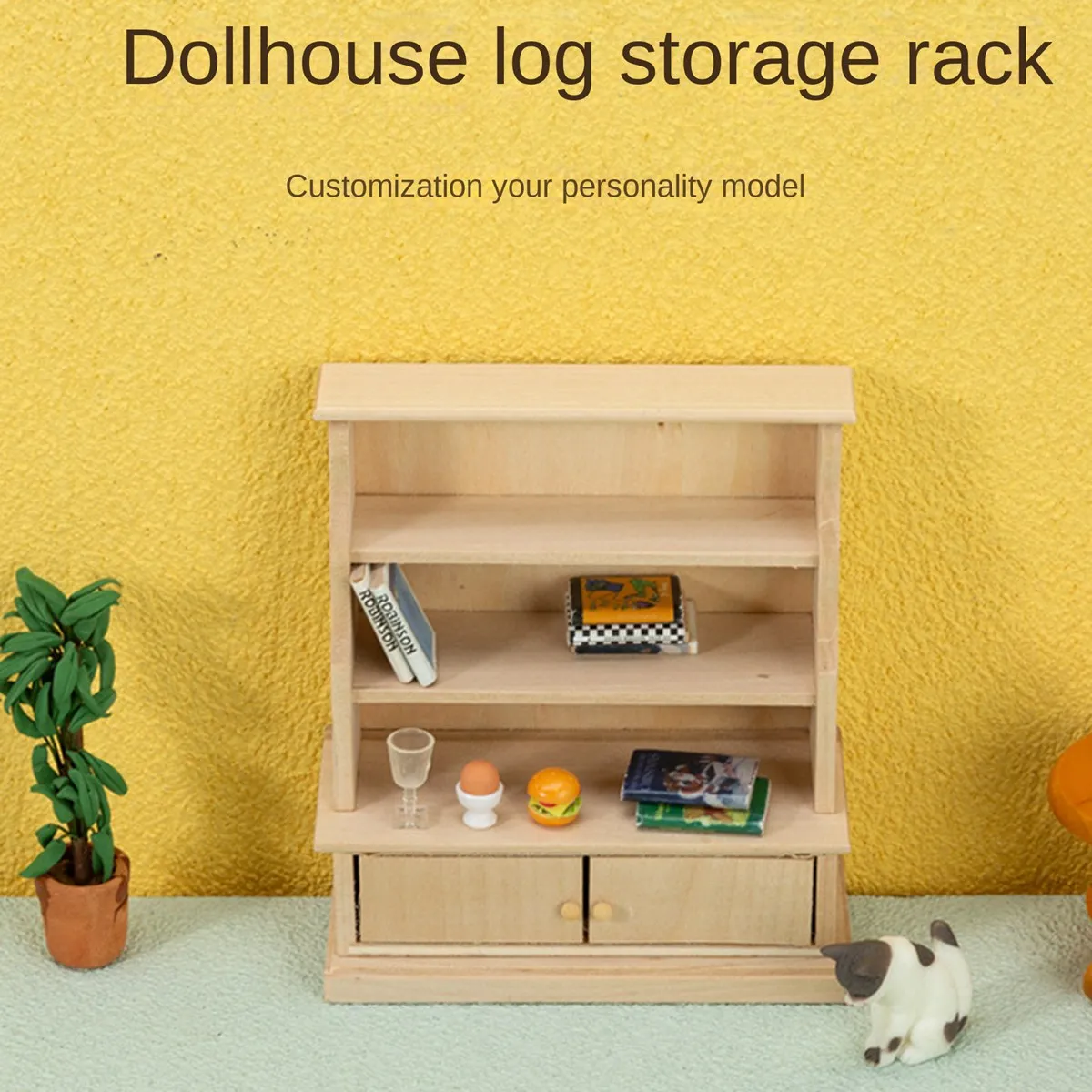 1:12 Dollhouse Miniature Bookcase Locker Storage Cabinet Shelf Rack Furniture Model Decor Bookcase Storage Cabinet RackJAS