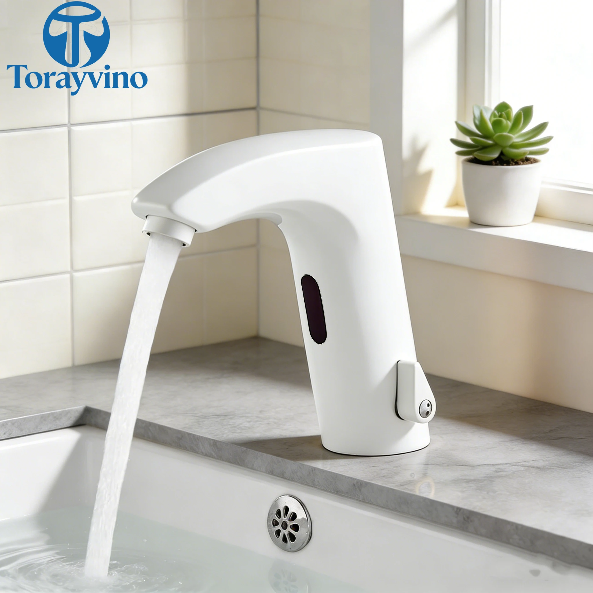 

Torayvino Hot & Cold Mixer Automatic Touchless Faucet Bathroom Sink Electronic Motion Washbasin Sensor Faucet Power Basin Tap