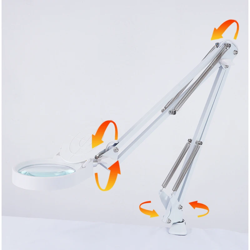 Imagem -05 - Dobrável Lupa com Luz Led Terceira Mão Ferramenta de Solda Braçadeira de Mesa Usb Lupa Soldagem Leitura Table Lamp 15x Branco