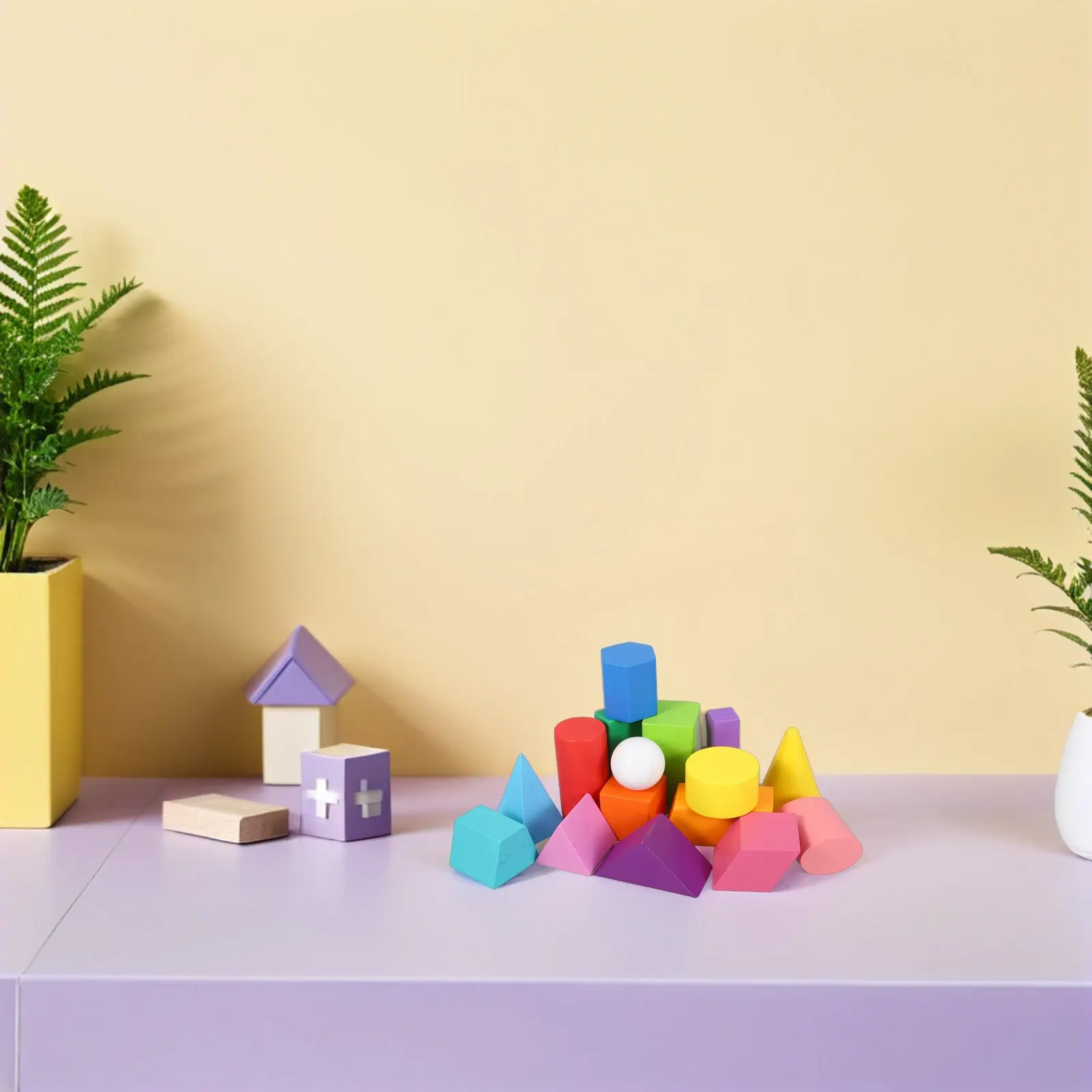 Ensemble de blocs de formes géométriques en bois, 45 pièces, apprentissage pour les tout-petits, reconnaissance des couleurs, préscolaire, maternelle, mathématiques, géométrie, éducatif