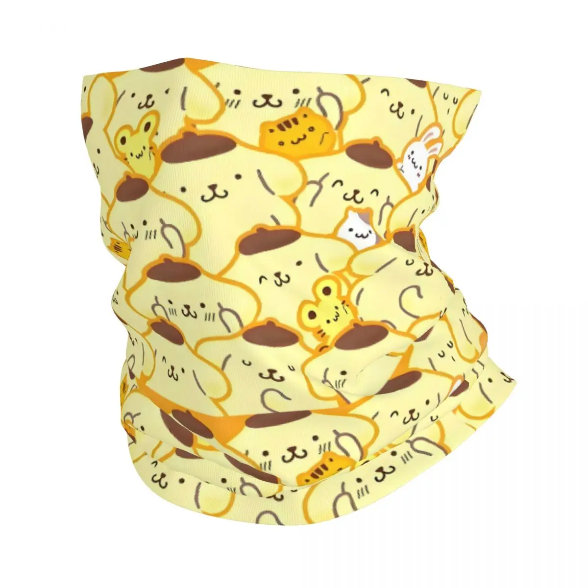 

Бандана с помпонами и рисунком Sanrio на заказ, теплый шарф для шеи для мужчин и женщин, зимний походный лыжный шарф, гетры в стиле аниме, милый чехол для лица