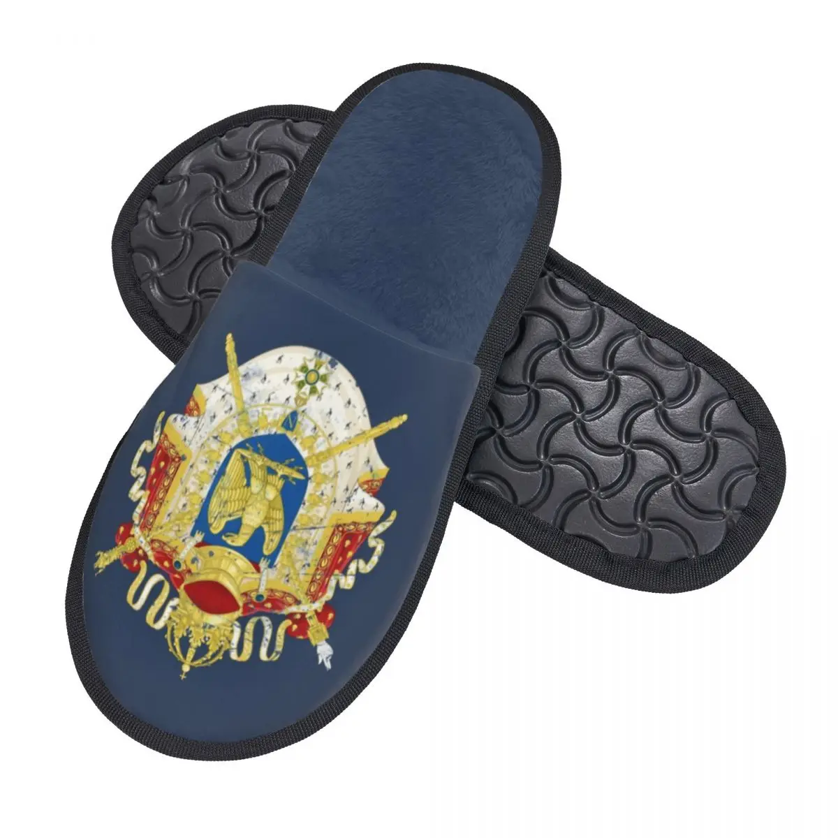 Custom French Empire Napoleon Soft Scuff Memory Foam Slippers Women Coat Of Arms of France Hotel House Shoes