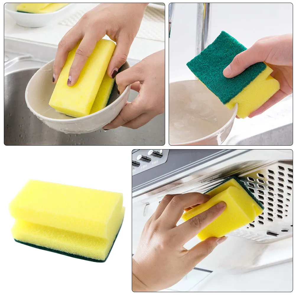 

10 Pcs Cleaning Scrub Sponge Pad Double Sided Dish Scrubbers for Washing Dishes