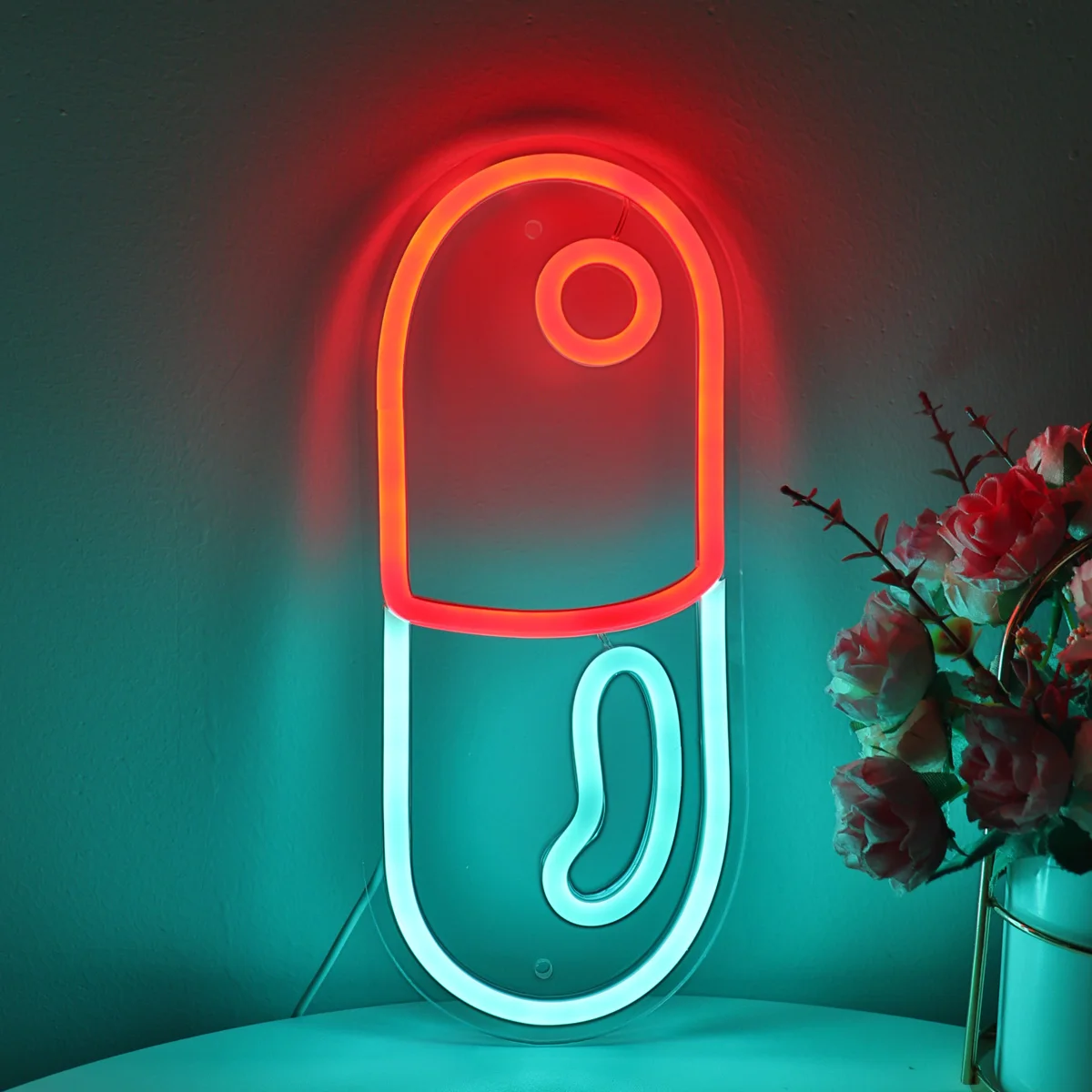 1PC Capsule LED Wall Neon Art Sign Light For Room Party Home Pub Club Gallery Studio Decoration Gifts 10.71''*4.53''