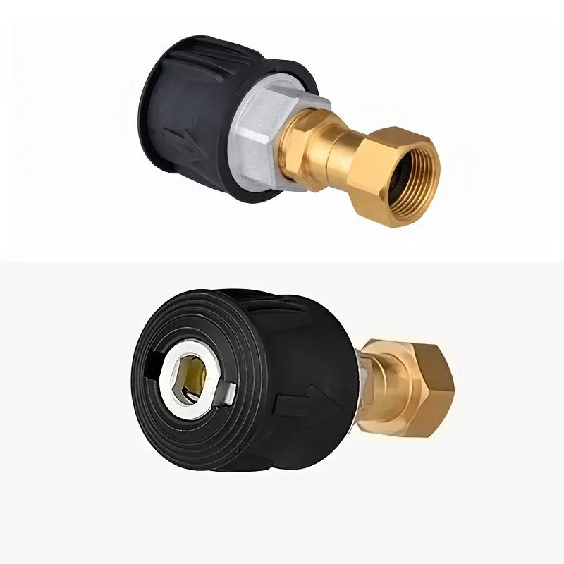 360° Rotatable Swivel Adapter M22 Female To 1/4 Quick Connect Brass Pressure Washer Anti-Tangle Rotary Coupler Car Clean Tool