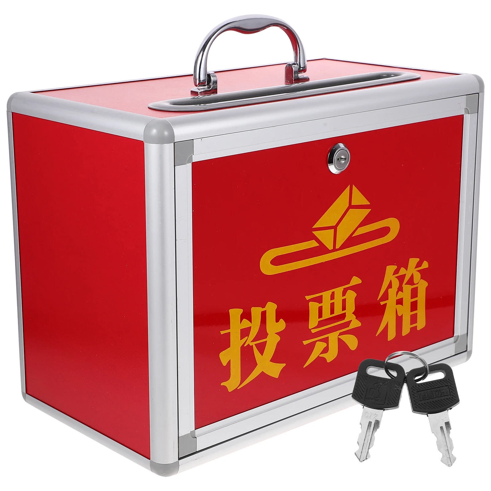 

1pc Ballot Box 320x190x230mm Aluminum Edge Lockable Storage Donation Fundraising Practical Box Vote Container
