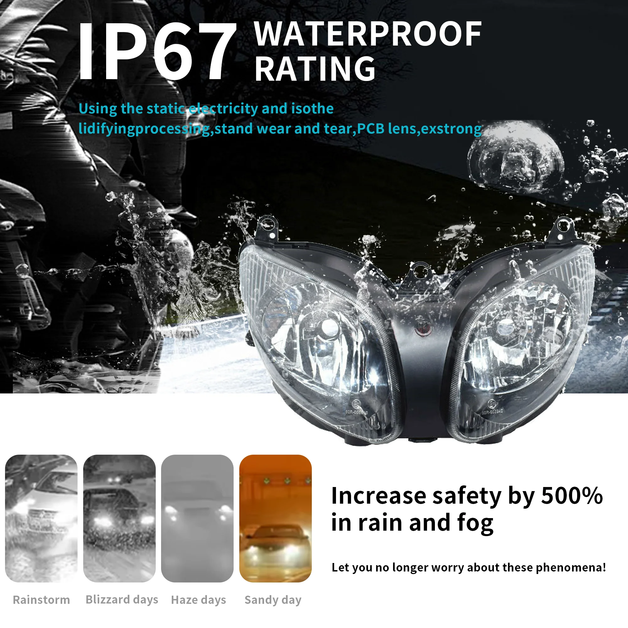 Fit for Tmax 500 T-MAX 500 XP500 2001 - 2007 2002 2003  Front Headlamps 2004 2005 2006 Motorcycle TMAX500 XP 500 Headlight 03 04