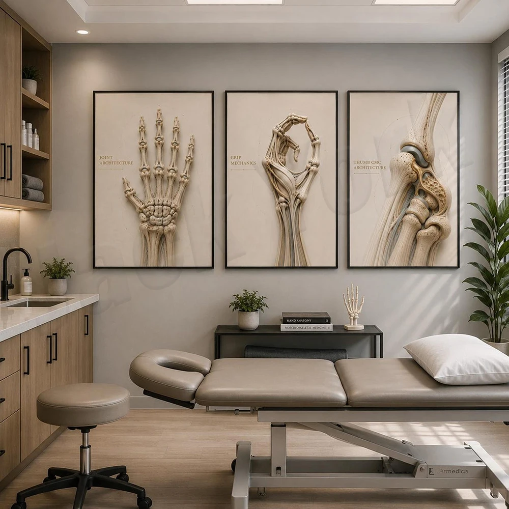 Orthopedic Hand Anatomy Print Scientific Illustration for Occupational Therapy OT Gift Physical Therapist Clinic Decor Poster