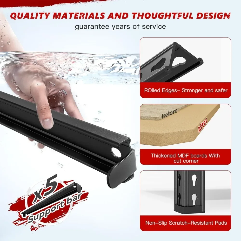 Rak Penyimpanan 2020LBS Rak Garasi 5 Tingkat Rak Garasi Tugas Berat Dapat Disesuaikan, Rak Rak Utilitas, Unit Rak untuk Penyimpanan