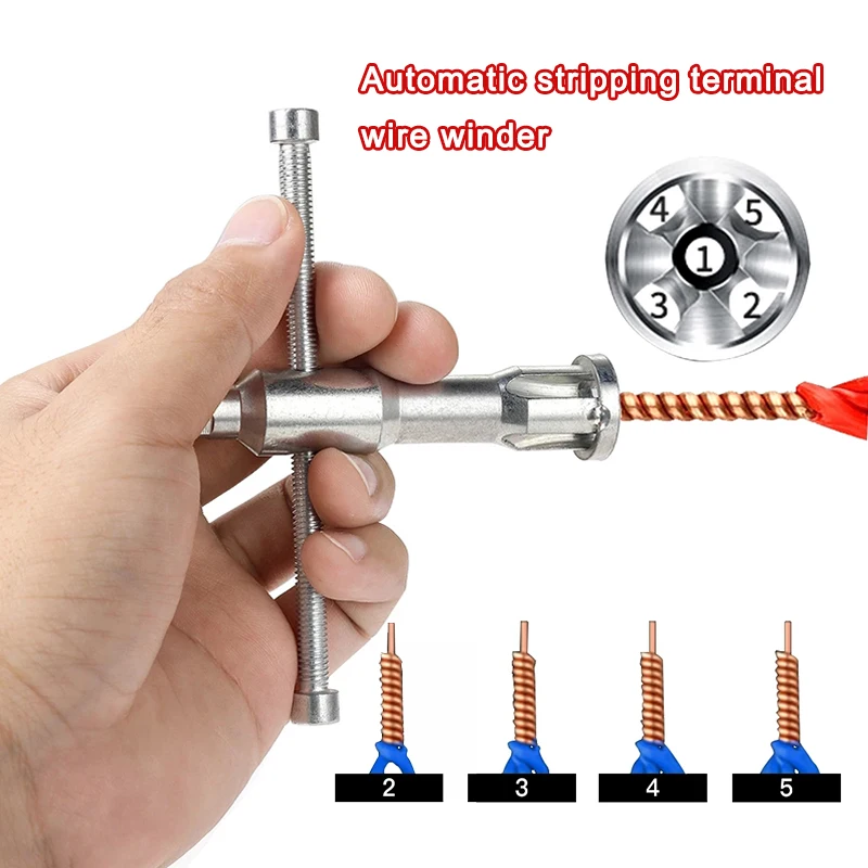 JUSTINLAU 1PC Automatic Electrician Stripping Machine Cable Stripping Stranded Wire Connector Universal Terminal Winding Machine