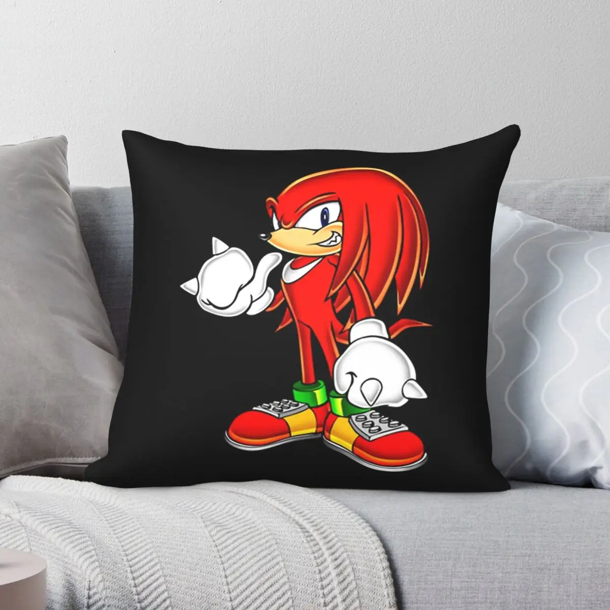 Knuckles Square Pillowcase Polyester Linen Velvet Pattern Zip Decor Room Cushion Cover 18