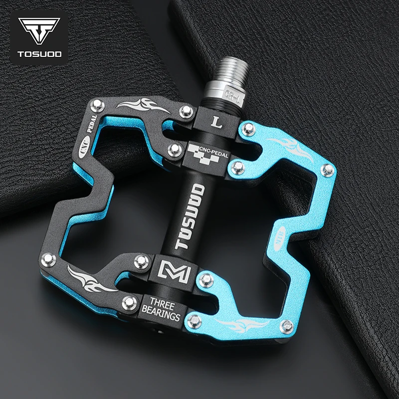 

Велосипедные педали Tosuod Pro, корпус CNC 6061, платформа шириной 10,5 см, постоянные стальные штифты, трехэкранированные подшипники
