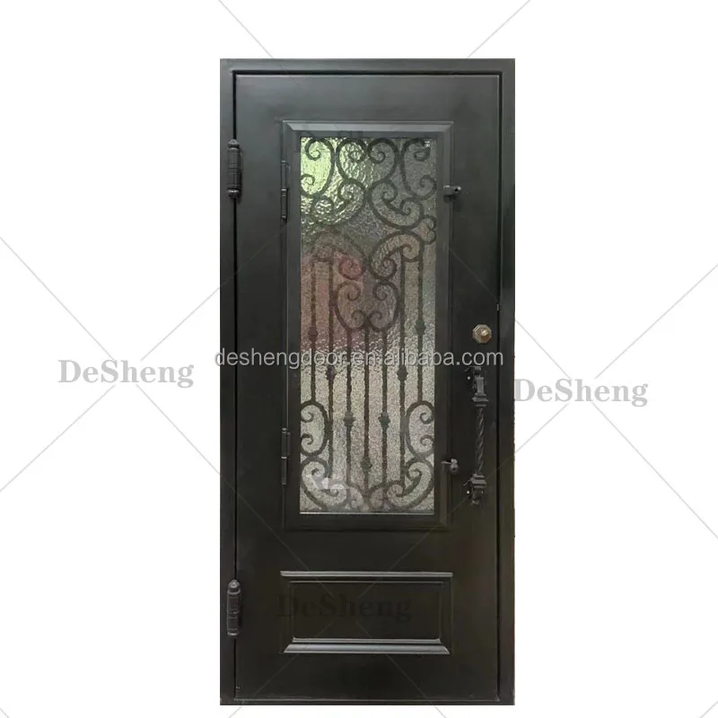 Iron Door Wrought Main Front The Newest Low Prices Exterior Gate Luxury Single With Opening Window For House