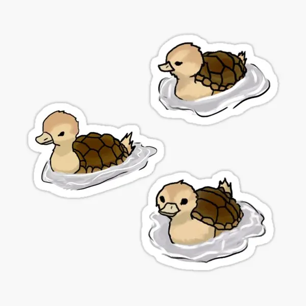 Turtle Ducks  5PCS Stickers for Anime Cute Wall Bumper Home Water Bottles Cartoon Kid Decor  Luggage Car Room Funny Living Room