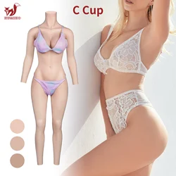 KUMIHO C Cup Silicone Bodysuit Crossdress Breast Form Transgender Cosplay Artificial Vagina for Men Full Silicon Bodysuit