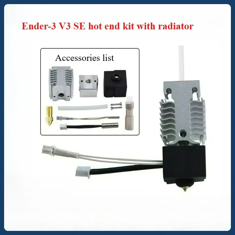 3D Printer Parts FOR Ender3 V3 SE Sprinkler Hot End Kit Full Extrusion Nozzle with Aluminum Radiator Block