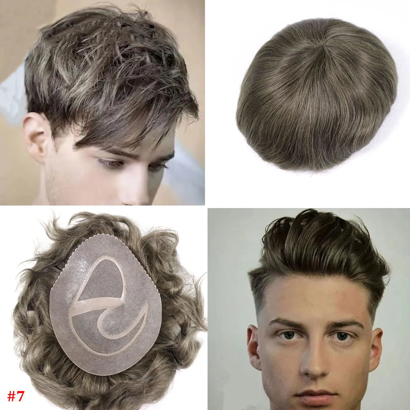 Ash Blonde Men's Toupee Hair System
