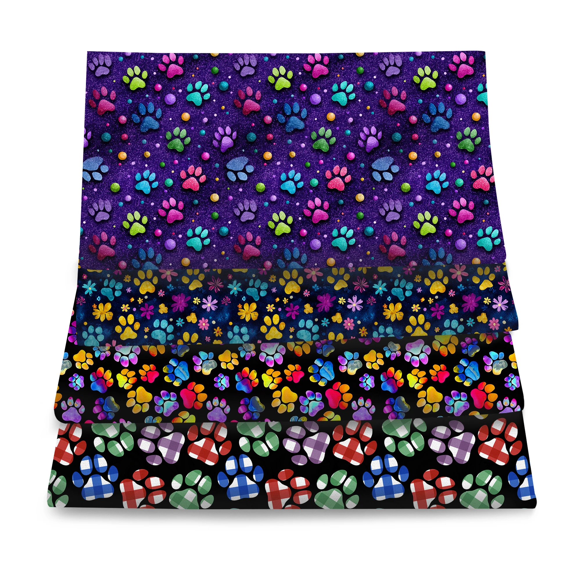 Pre-cut 4Pc/set 7.87x7.87inch/19.68x17.7inch footprint series Precut Quilting Fabric Fat Quarter Fabric Bundle