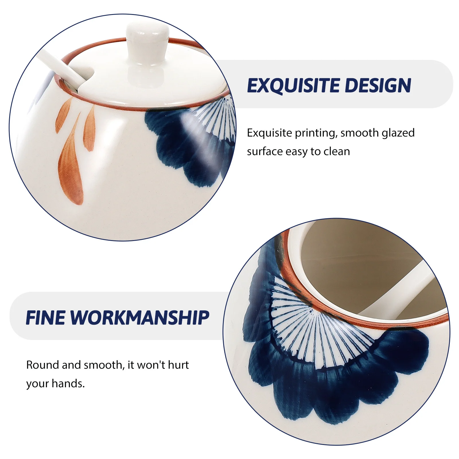 1 Juego de tarros para salsa, contenedor de cerámica, tarro de almacenamiento de condimentos de cocina de boca grande para azúcar, sal, Chile, multiusos