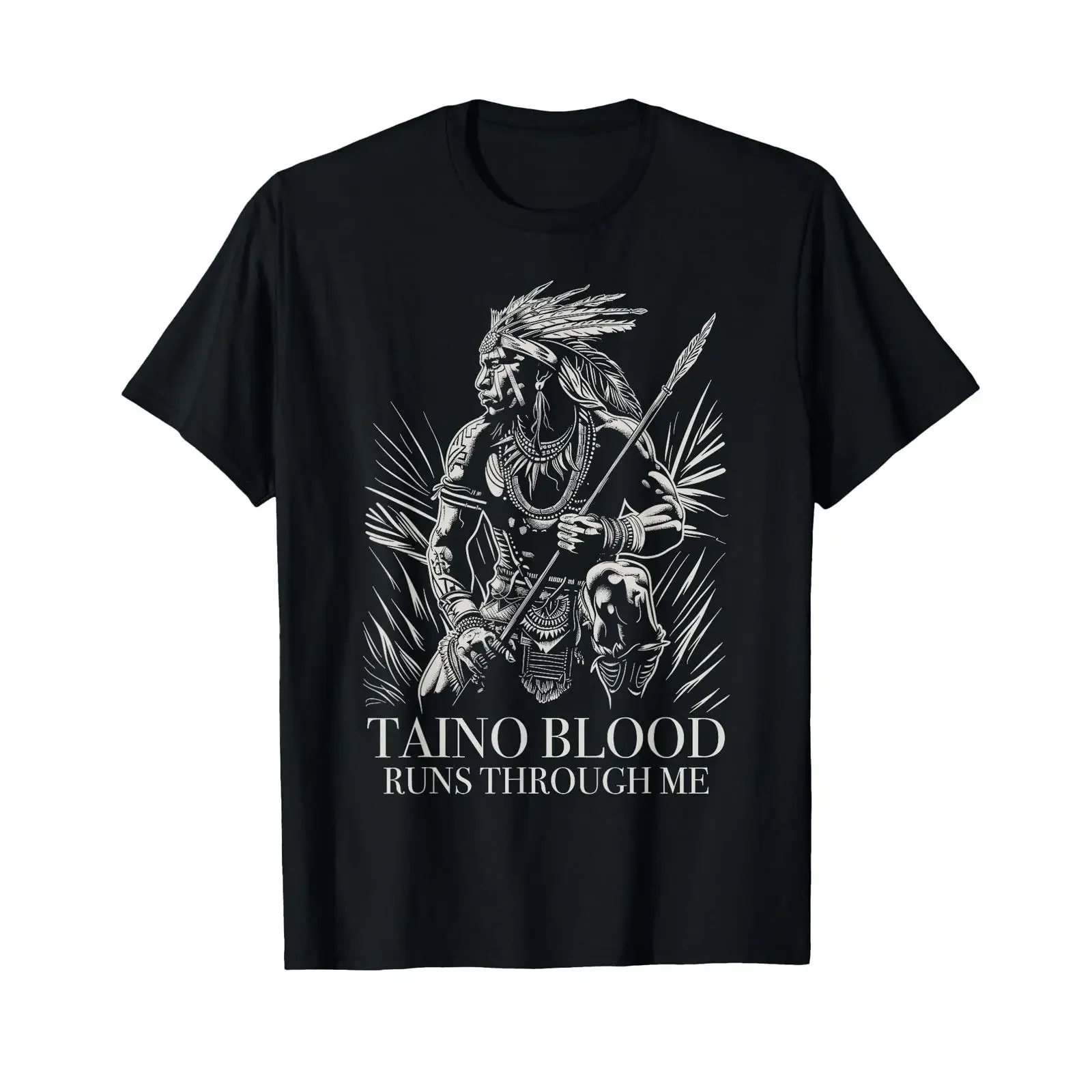 Taino Blood Runs Through Me Indigenous Puerto Rican Boriken T Shirt vintage Washed streetwear Stylish Soft Breathable Versatile