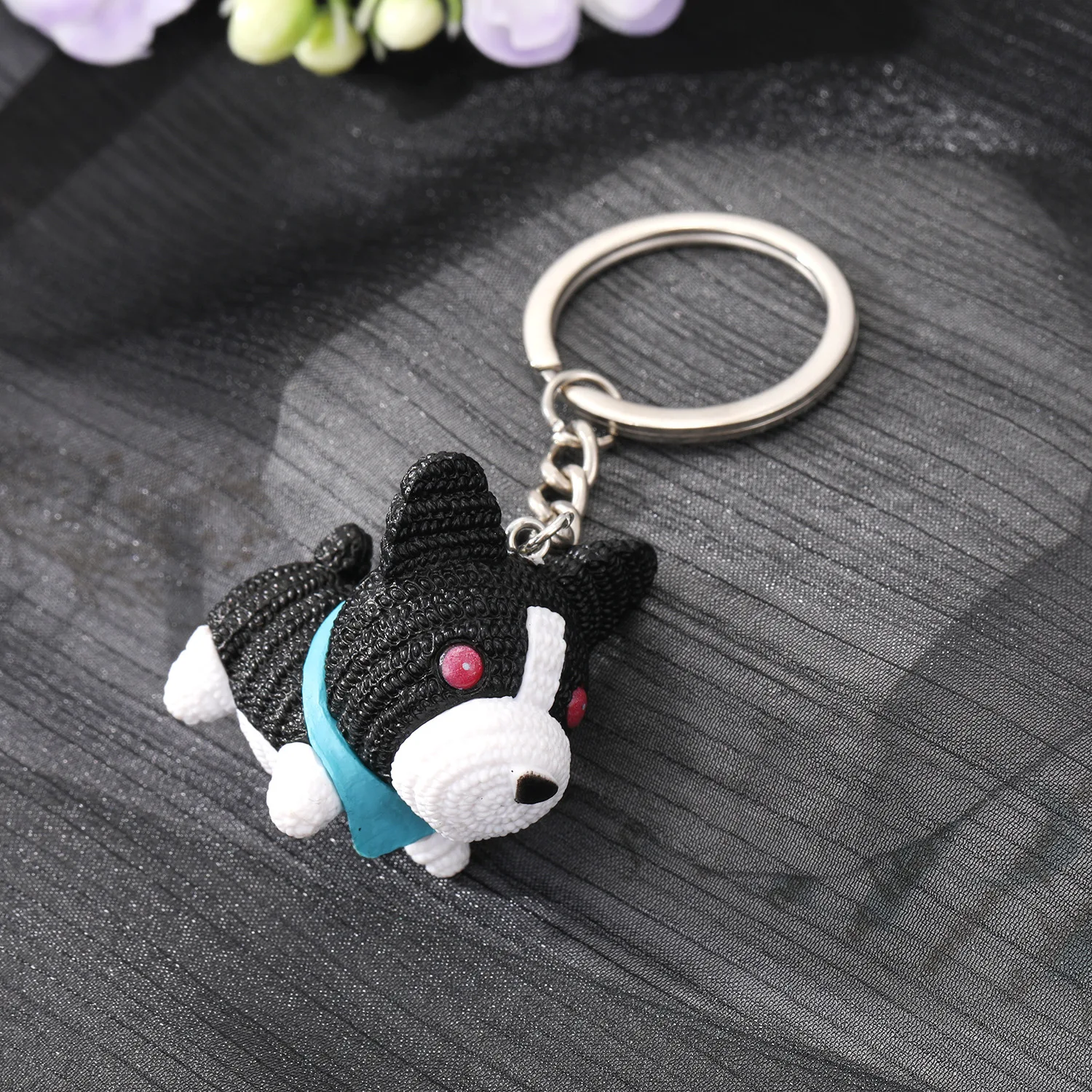 Resin Dog Cute Keychain Doll Keyring Pendant Mascot Creative Loveliness Jewelry Small Gift Car Key Chain