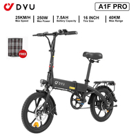 DYU A1F Pro Foldable Adult Electric Bike 250W Electrical Road Bicycle 36V 7.5Ah E-bike 16\