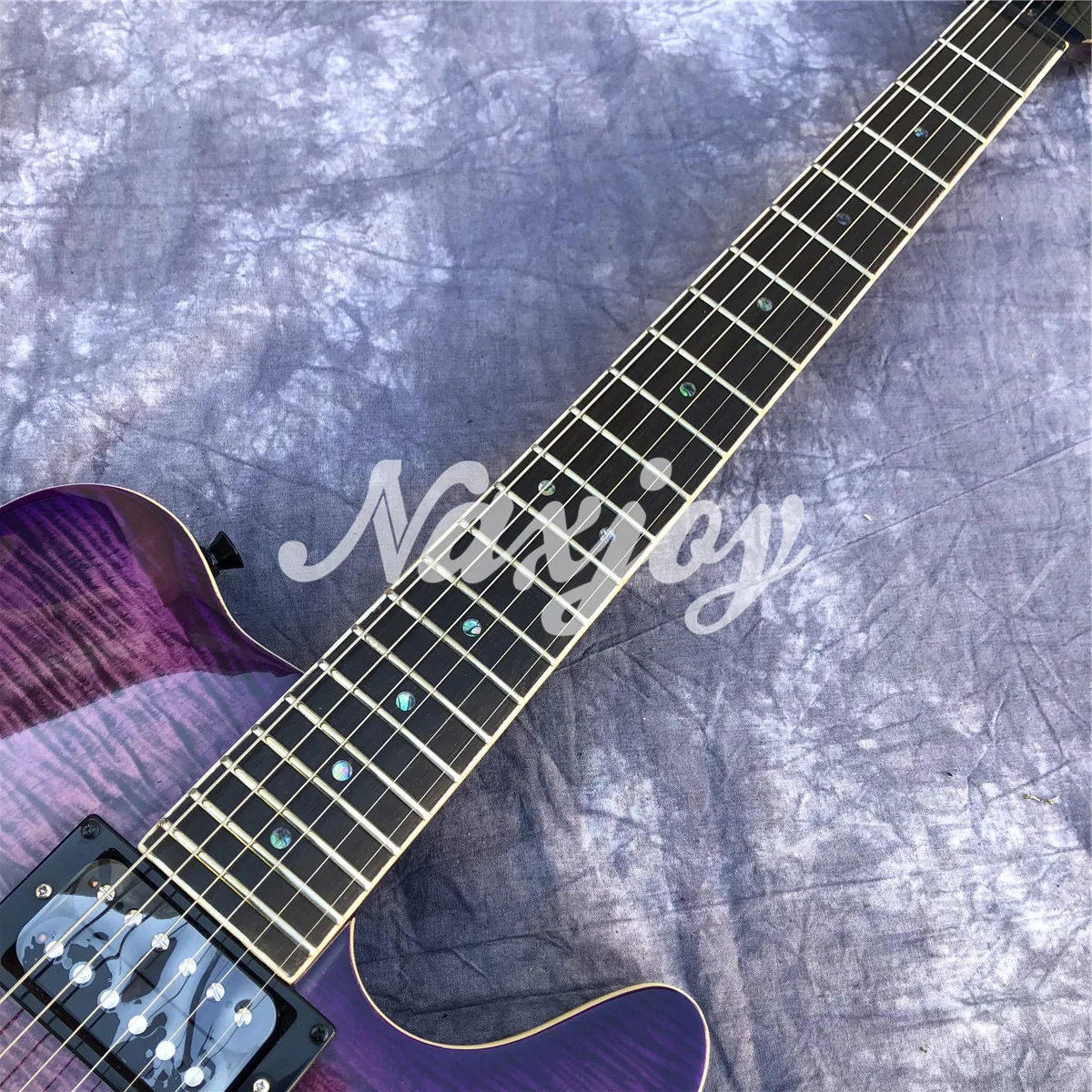 Purple Flame Maple Top TL Electric Guitar Rosewood Fingerboard Solid Wood Body 6 Strings Guitarra