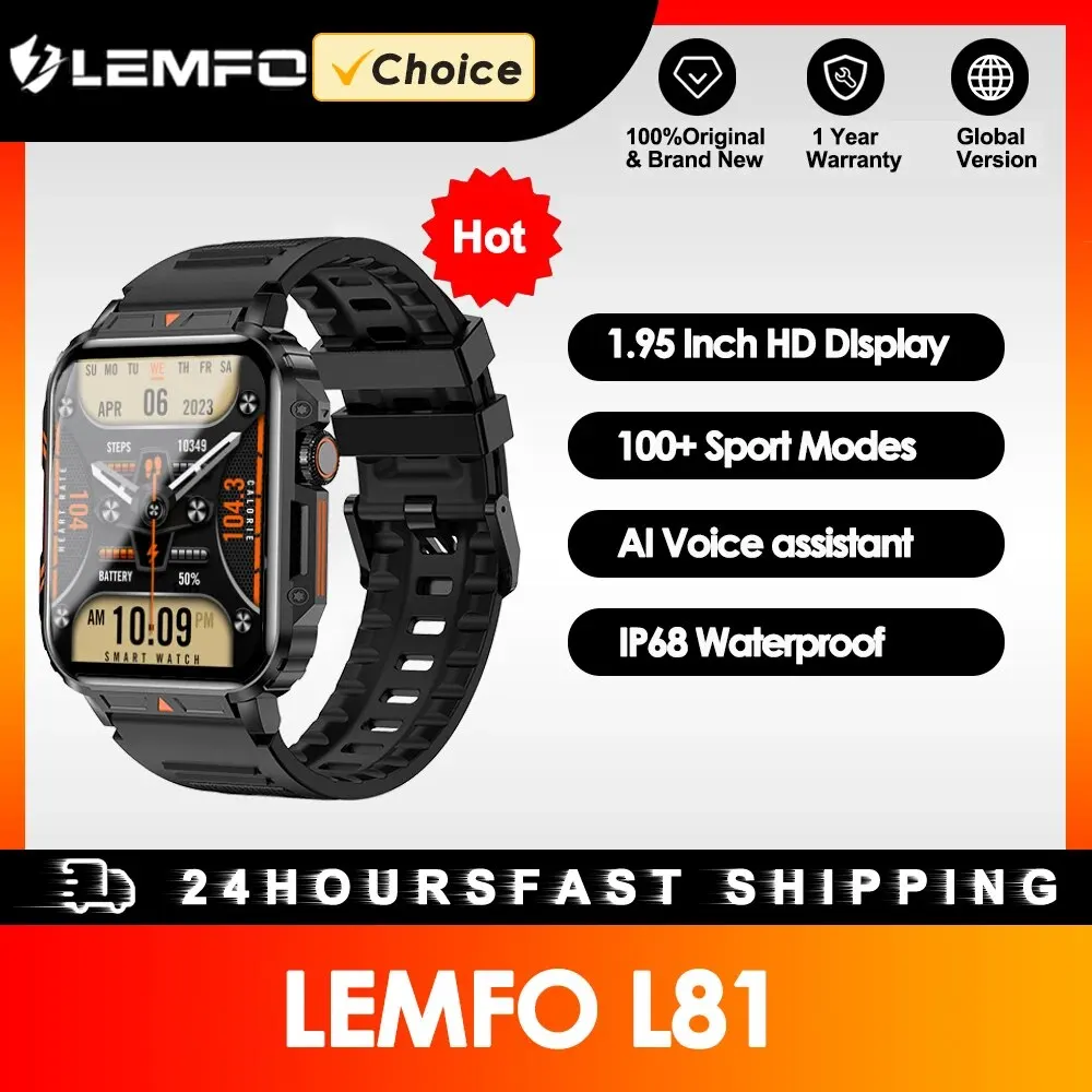 LEMFO 1.95 Outdoor wojskowy inteligentny zegarek mężczyźni połączenie Bluetooth Smartwatch 100+ trybów sportowych zegarki fitness dla androida IOS