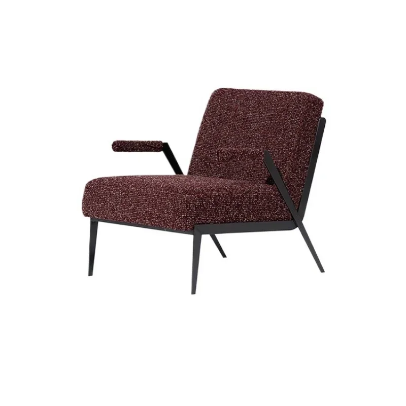Red tweed single chair, red lounge chair
