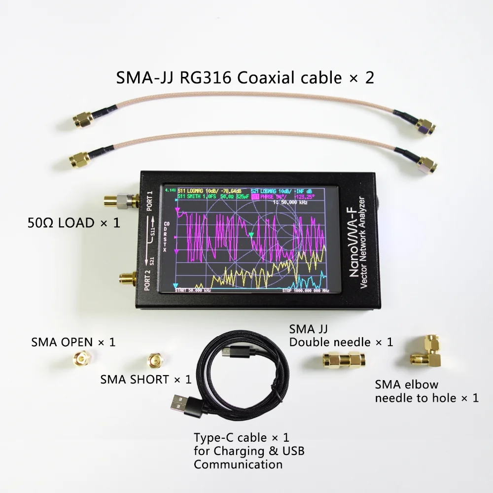 Push Button Version NanoVNA-F Vektor Netzwerk Analysator VNA SWR Meter HF VHF UHF Antenne Detektor Kurzwelle Demo Kit DIY Deepele