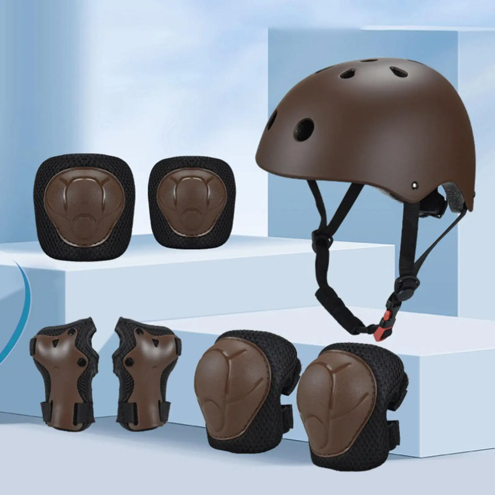 

7Pcs Protective Gear Kids Bike Helmet Set Protector Comfortable Professional for Skating Cycling Rollerblading Riding Scooter