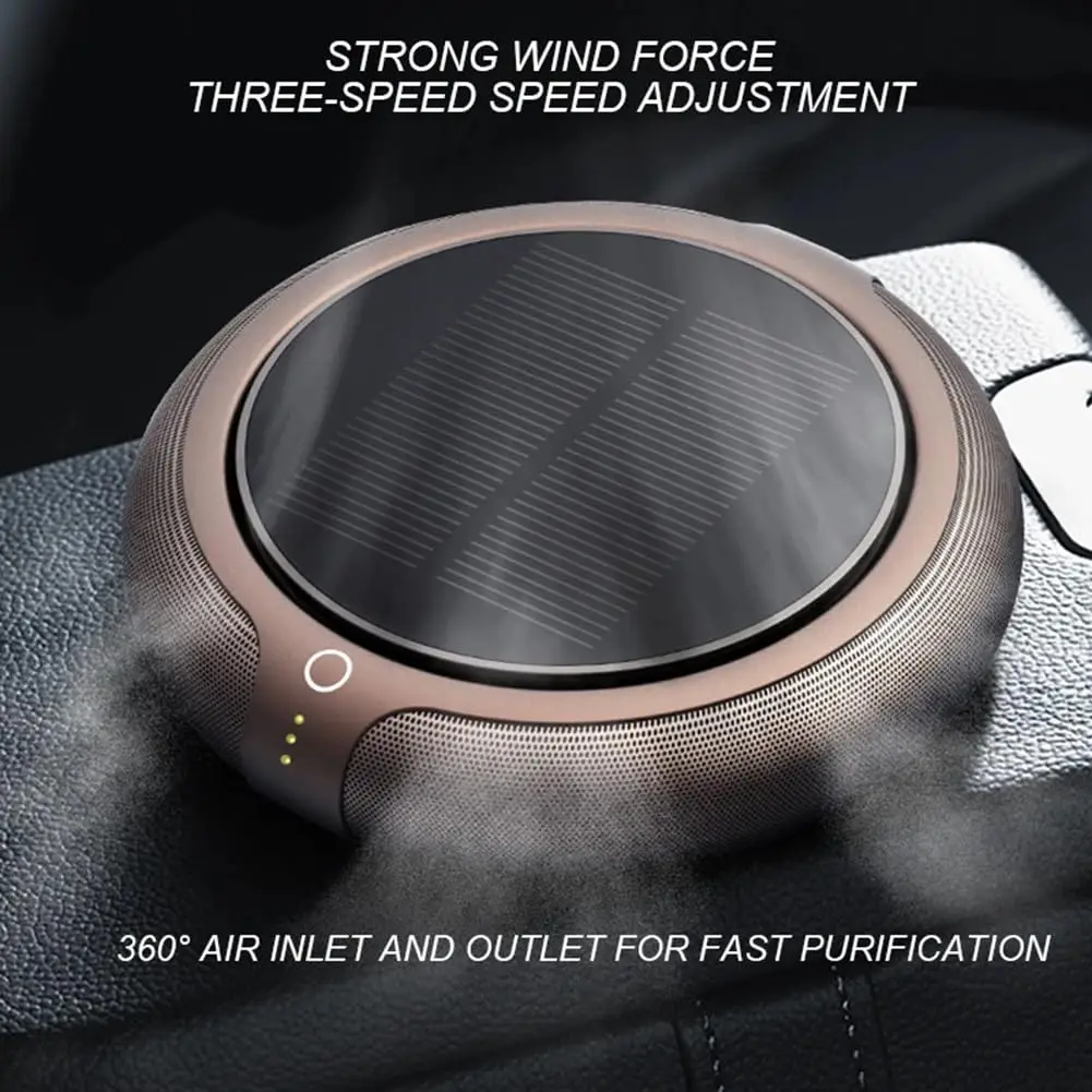 Solar Powered Car Air Purifier,lon Deodorizing Air Freshener, Car and Home Dual-Purpose Purifier