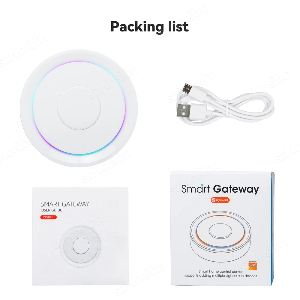 Zigbee Gateway Tuya Smart Home Bridge Zigbee 3,0 Hub de malla con enchufe de Cable de red conexión por cable funciona con Alexa Google