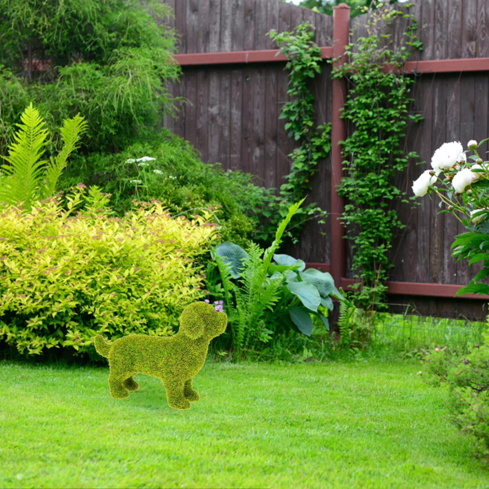 

Puppy Decoration Flocking Animal Sculpture The Lawn Yard Ornament Garden Dog Figurine Statue Home