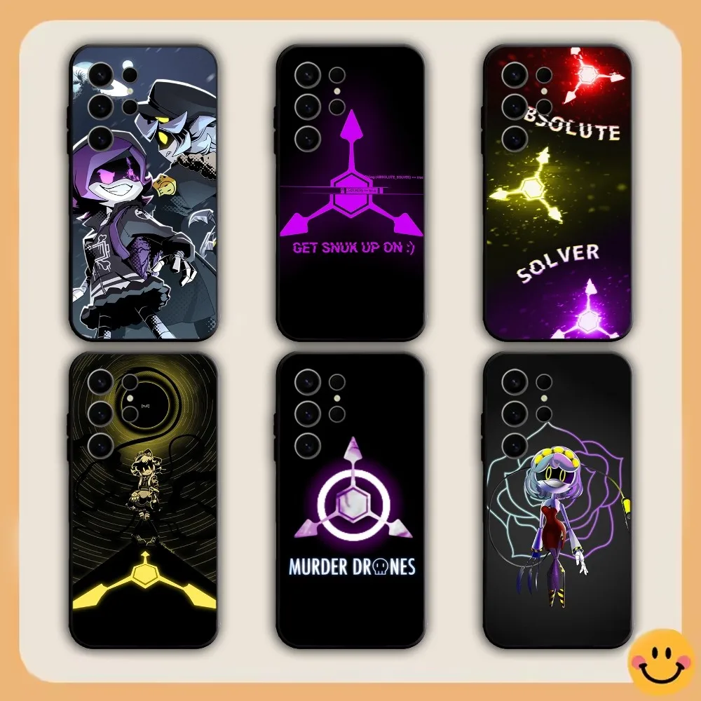 Cartoon M-Murder D-Drones Phone Case For Samsung S21,S22,S23,S24,S30,Ultra,S20,S30,Plus,S21 Fe,Note20 5G black Cover