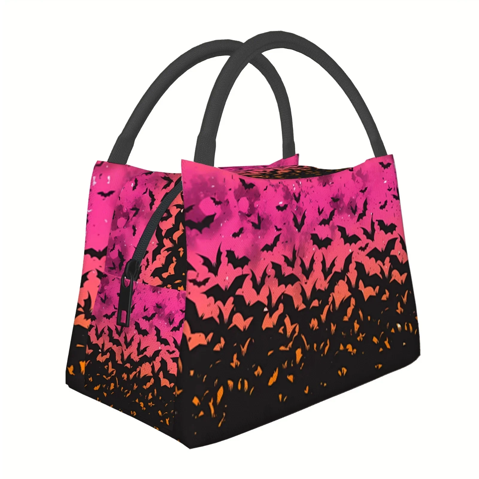 Halloween Bats Twilight Print Insulated Tote Bag Reusable Portable Thermal Bag for Home Office Picnic