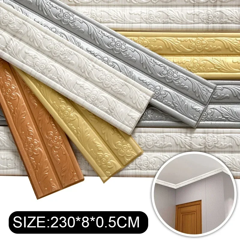 DIY Decoration Adhesive Flexible Wall Line Wallpaper Border Molded Trim 3D Decorative Peel and Stick Wall Borders Home Hotel