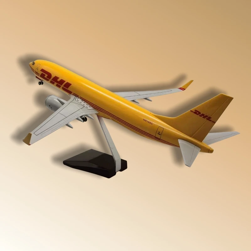 B737 DHL Airlines Model 47cm Die-Cast Resin Materials 1/85 Scale Model With wheels and landing gear for Display or as a Gif