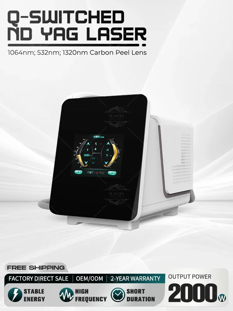 

Q Switched Nd YAG Laser Machine Painless Hair Removal Tattoo and Pigment Removal Acne Treatment Professional Beauty Device