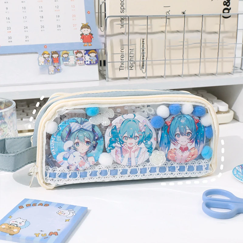 Exquisite Transparent Pencil Case Student Large Capacity Multifunctional Convenient Stationery Storage Bag Simple Pen Bag