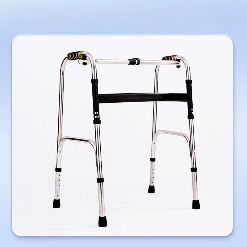 Simple household use Elderly Walker stainless steel  Lightweight Pulley Non-Slip Adjutable Folding Elderly Walker