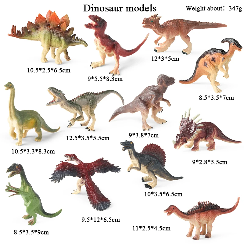 Oenux 12PCS Jurassic Dinosaurier Set Velociraptor Stegosaurus Spinosaurus T-Rex Modell Action-figuren PVC Sammlung Kinder Spielzeug geschenk – Detail 5