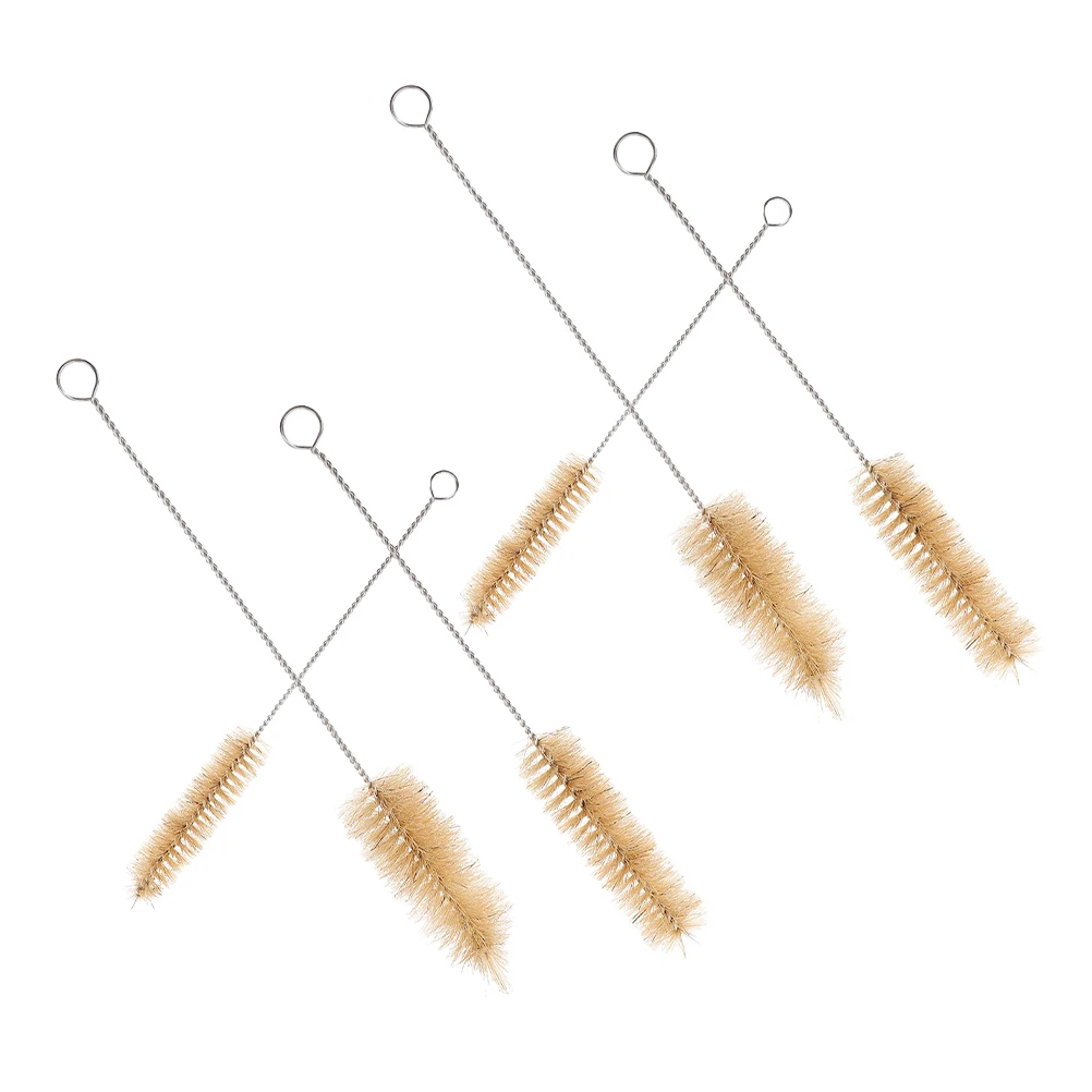 

6 Pcs Flask Brush Pig Beaker Beige Stainless Steel Bottle Wash Cleaning Brushes