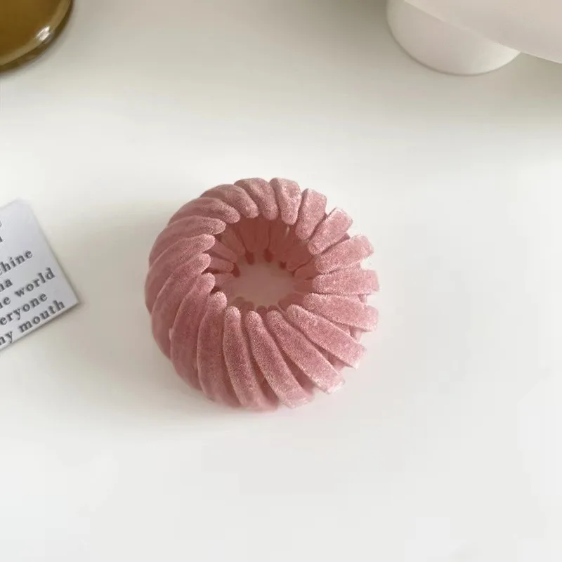 Korean version of versatile shining velvet surface bird\'s nest lazy disc hair band high ponytail ball head fixed hair accessorie